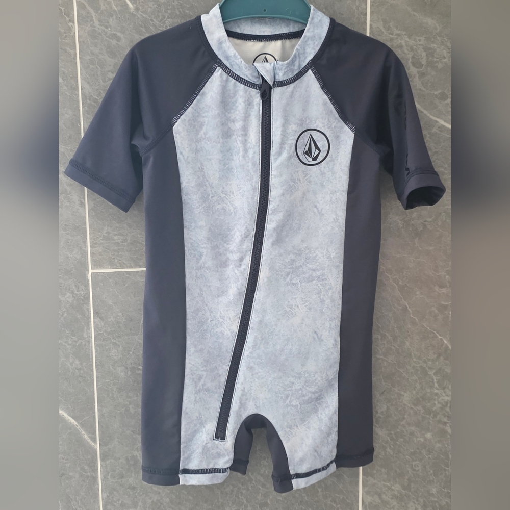 Volcom Baby Rashguard Wetsuit - UPF 50+ One Piece Short Sleeve Sunsuit 24 Months
